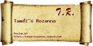 Tamás Rozanna névjegykártya
